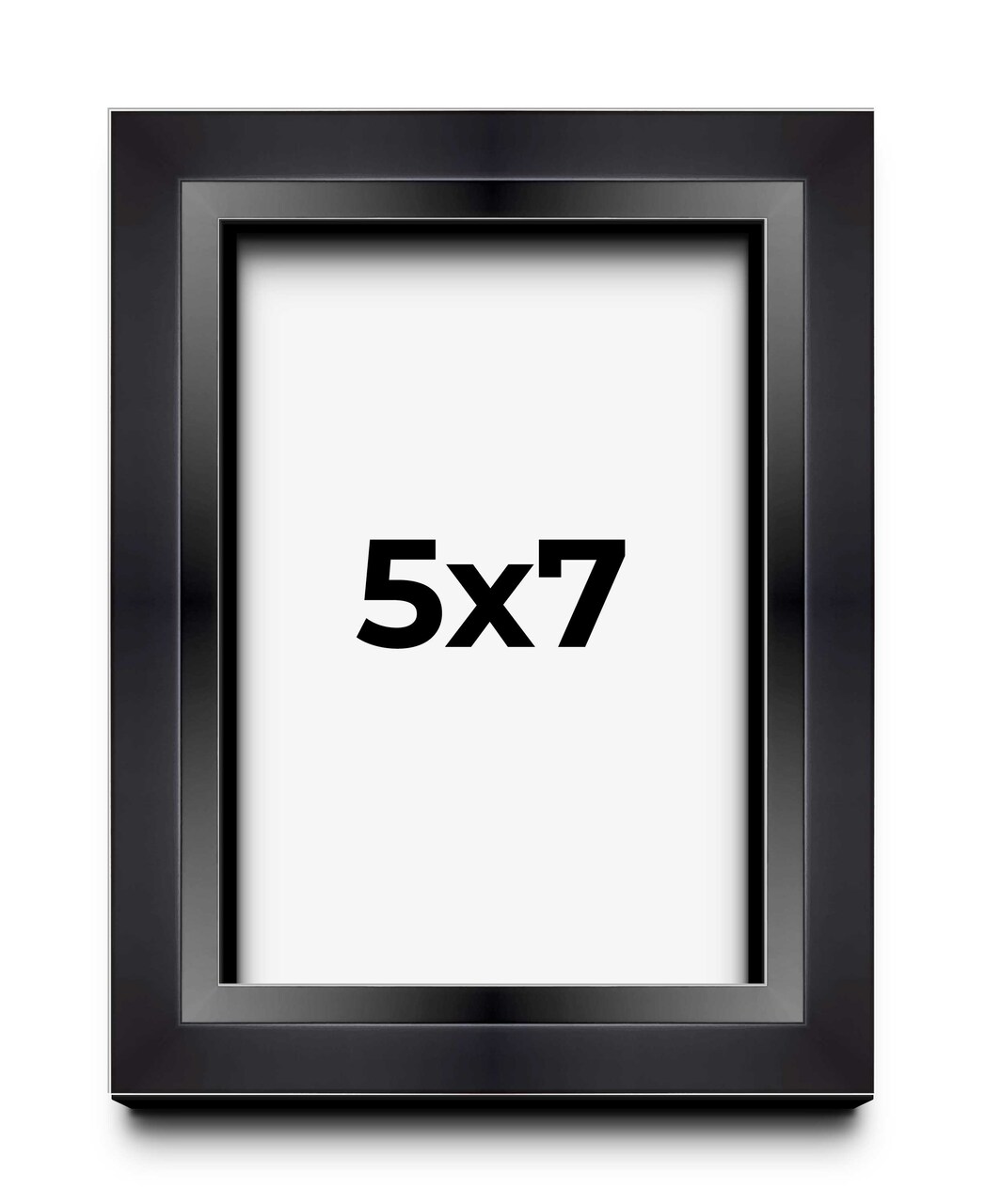 5x7 Modern Shadow Box 1.5" Depth Black Picture Frame - UV Acrylic, Backing, Hanging Hardware